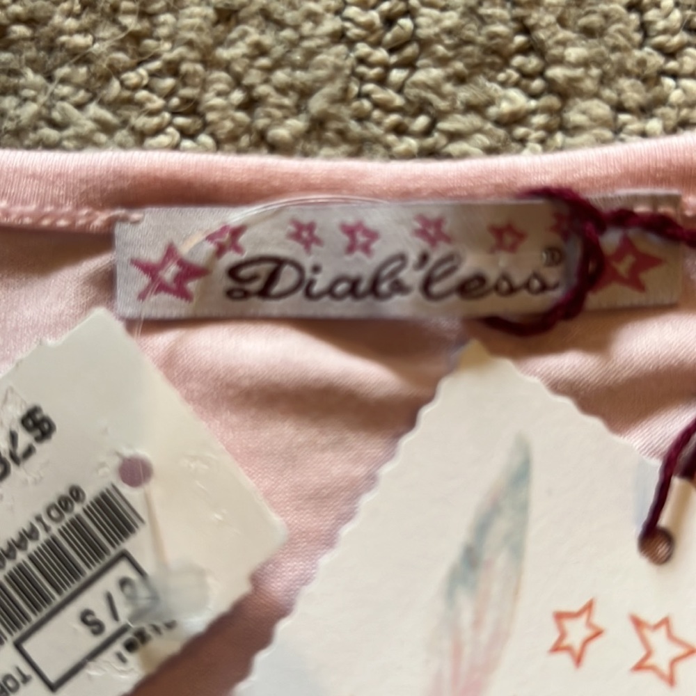 Pink small Diab’less lace up front tshirt - Picture 6 of 7